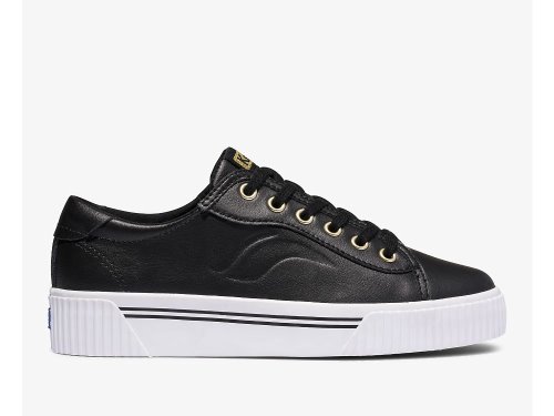 Keds Crew Kick Alto Koža Ženske Koža Sneakers Crne | RS-13296