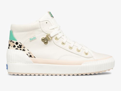 Keds Demi TRX Mid Koža Ženske Koža Sneakers Krem Leopard | RS-41900