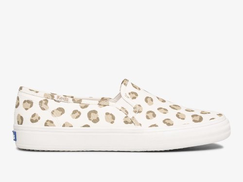 Keds Double Decker Leopard Ženske Slip On Sneakers Bijele | RS-83244