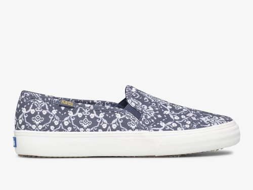 Keds Double Decker Mosaic Canvas Ženske Slip On Sneakers Plave | RS-12447