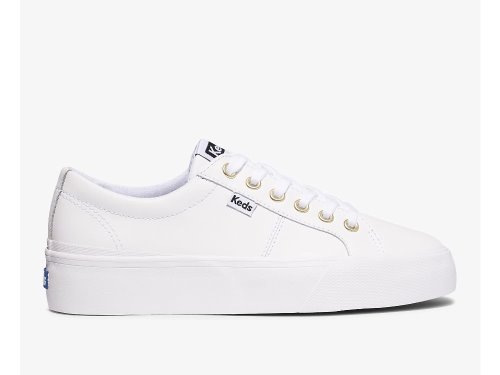 Keds Jump Kick Duo Koža Ženske Koža Sneakers Bijele | RS-36328