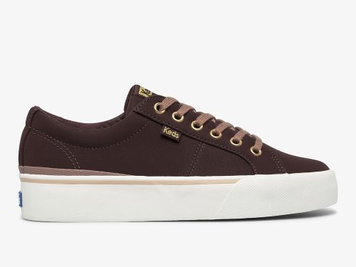 Keds Jump Kick Duo Veganske Soft Buck Ženske Lace Up Shoes Bordo | RS-71041