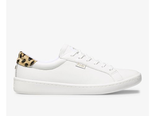 Keds Kate Spade New York Ace Koža Calf Hair Ženske Lace Up Shoes Bijele Leopard | RS-24922