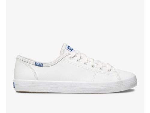 Keds Kickstart Koža Ženske Tenisice Bijele Plave | RS-67042