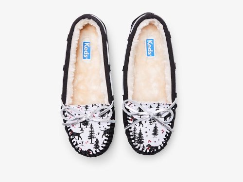 Keds Moccasin Slipper Ženske Papuče Crne Visebojne | RS-46301