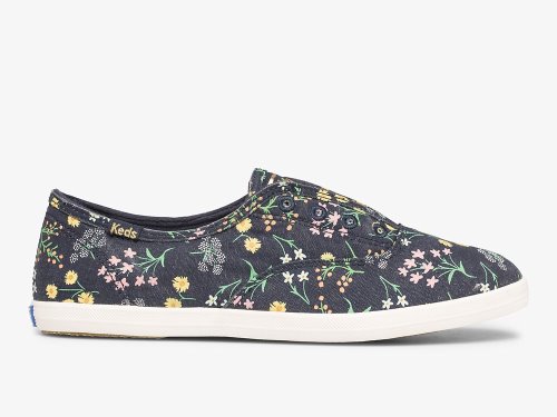 Keds Rifle Paper Co. Chillax Petite Fleurs Printed Ženske Slip On Sneakers Tamnoplave Visebojne | RS-56281