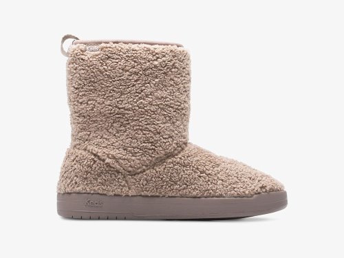 Keds Tally Boot Faux Shearling Ženske Lace Up Shoes Smeđe | RS-59301