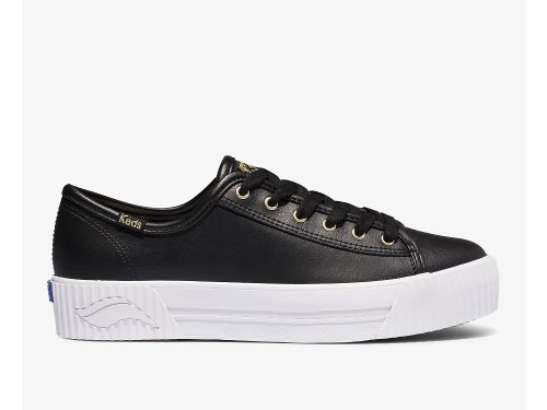 Keds Triple Kick AMP Koža Ženske Koža Sneakers Crne | RS-26297