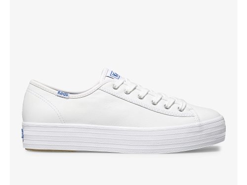 Keds Triple Kick Koža Ženske Koža Sneakers Bijele | RS-46399