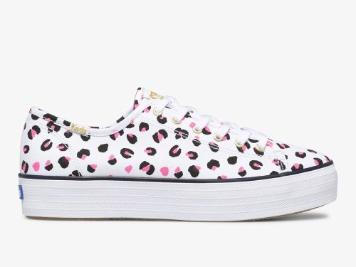 Keds Triple Kick Leopard Canvas Ženske Tenisice Bijele Visebojne | RS-25295