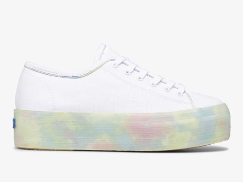 Keds Triple Up Tie Dye Foxing Ženske Tenisice Bijele Visebojne | RS-12238