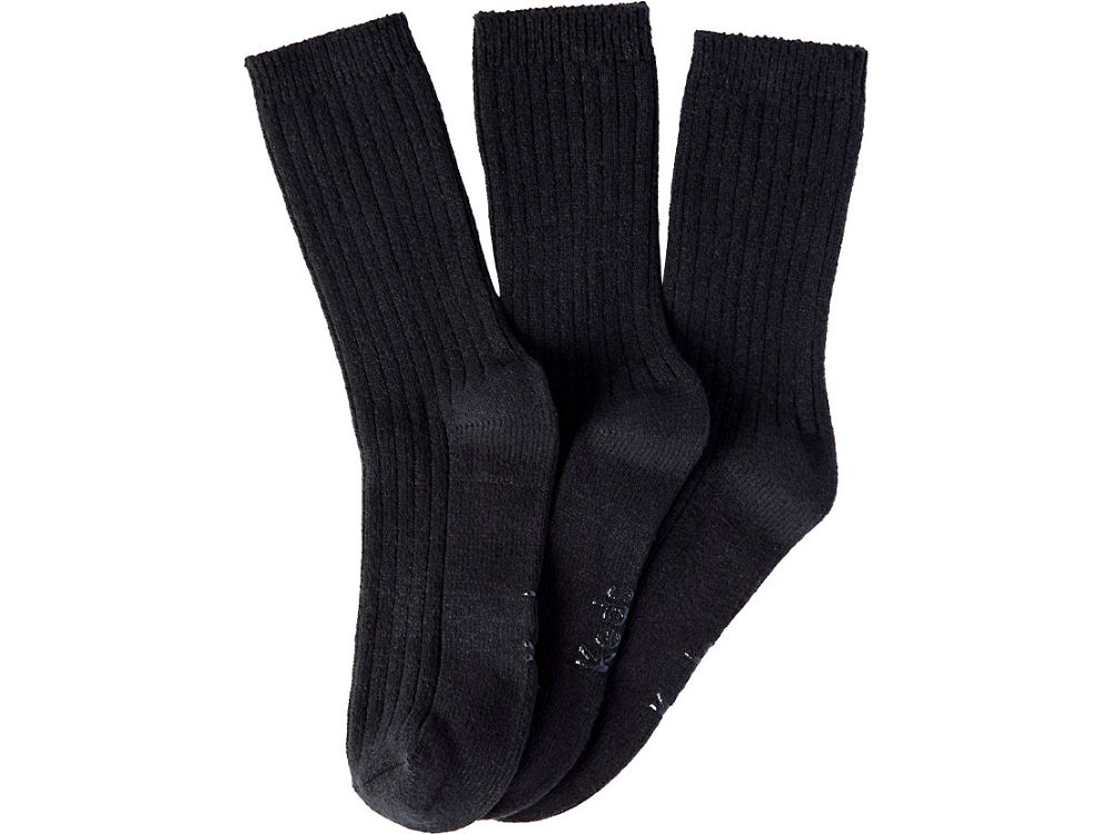 Keds 3 Pk Crew Boot Socks Ženske Čarape Crne | RS-31165