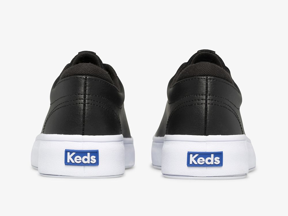 Keds Alley Koža Ženske Lace Up Shoes Crne | RS-26916