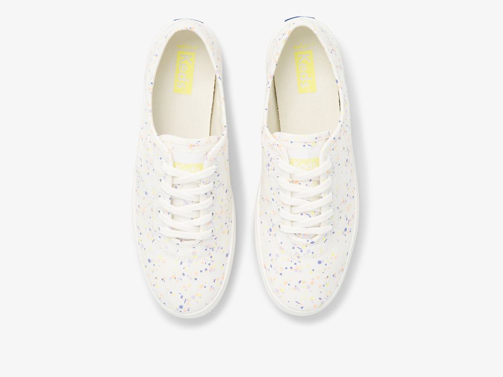 Keds Breezie Confetti Canvas Ženske Lace Up Shoes Bijele Visebojne | RS-84135