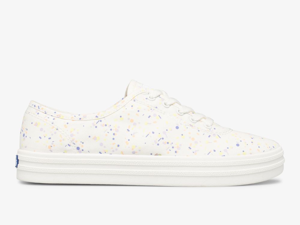 Keds Breezie Confetti Canvas Ženske Lace Up Shoes Bijele Visebojne | RS-84135