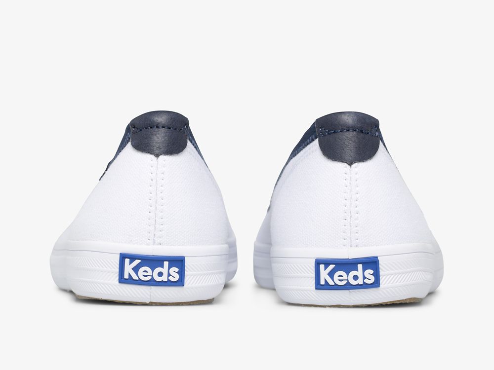 Keds Bryn Canvas Ženske Slip On Sneakers Bijele | RS-73163