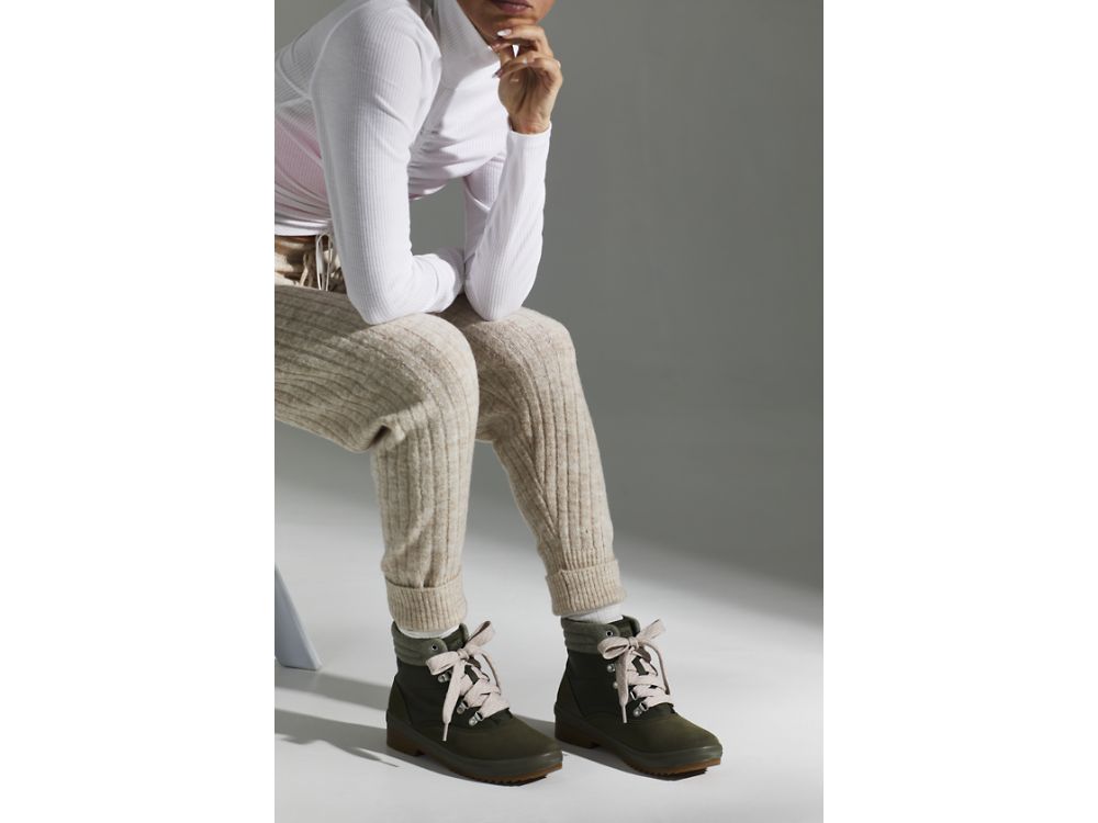 Keds Camp Boot Suede & Splash Twill w/ Thinsulate™ Ženske Čizme Maslinasto Zelene | RS-09671