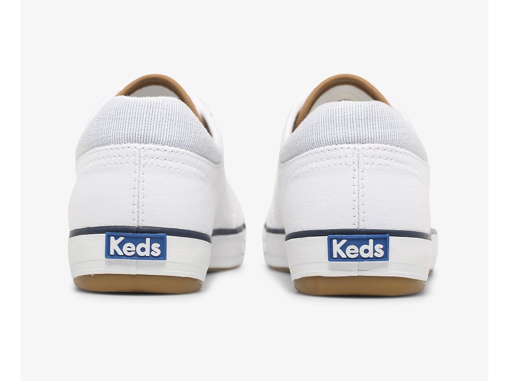 Keds Center II Canvas Stripe Ženske Lace Up Shoes Bijele | RS-25690