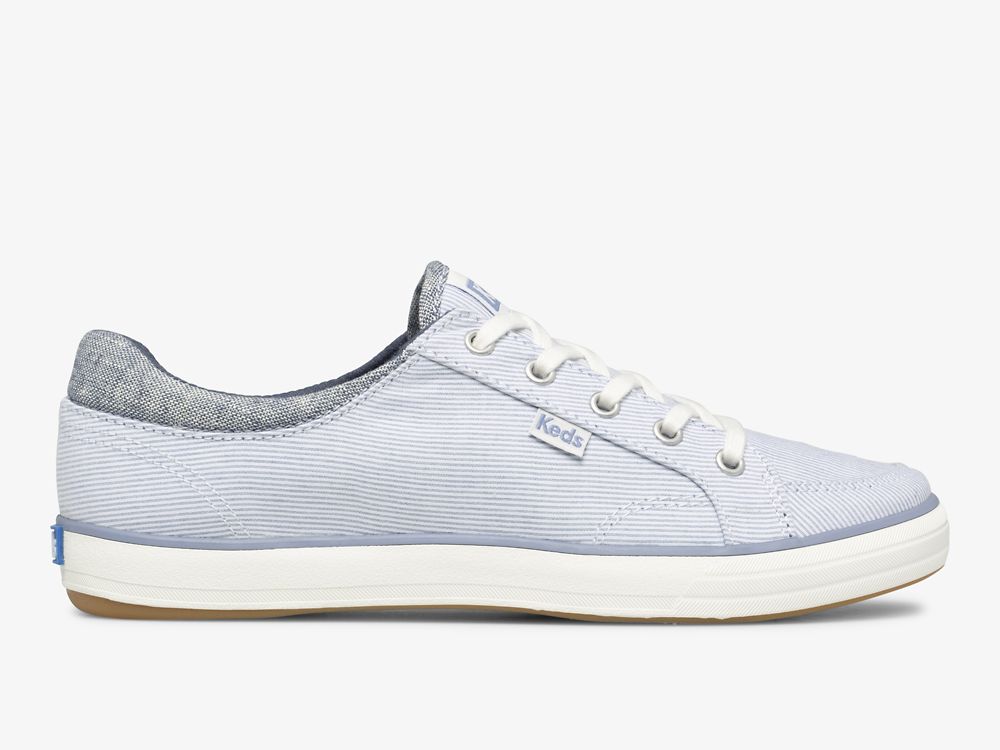 Keds Center II Chambray Stripe Ženske Lace Up Shoes Plave | RS-73387