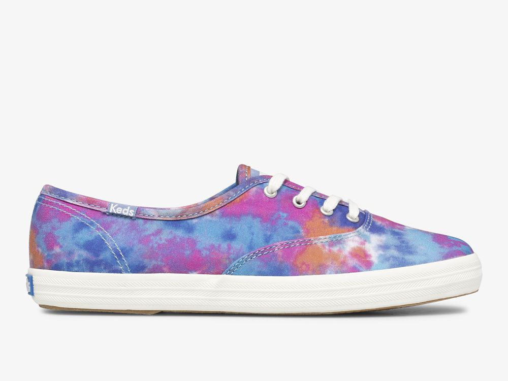 Keds Champion Canvas Tie Dye Ženske Lace Up Shoes Plave Roze | RS-15884