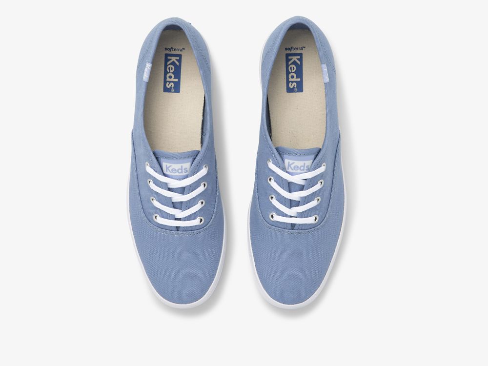 Keds Champion Canvas Washable Ženske Lace Up Shoes Plave | RS-49975