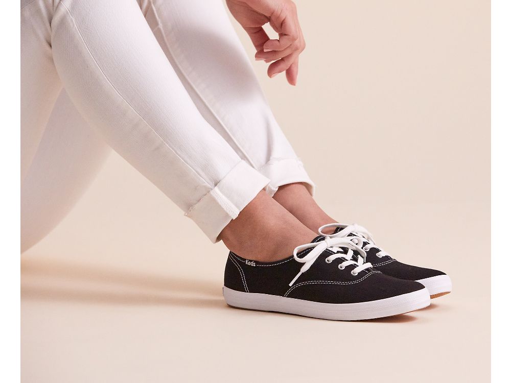 Keds Champion Feat. Organic Cotton Ženske Lace Up Shoes Crne | RS-29576