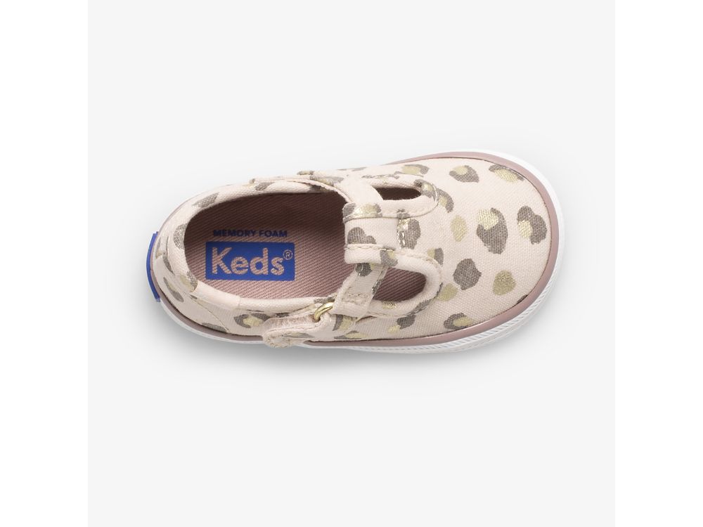 Keds Champion Lace Toe Cap Tstrap Djevojke Slip On Sneakers Leopard | RS-23873