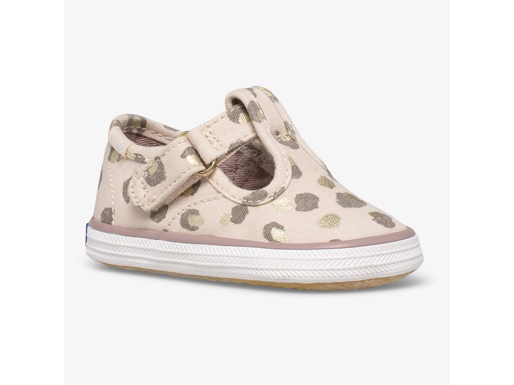 Keds Champion Lace Toe Cap Tstrap Djevojke Slip On Sneakers Leopard | RS-23873