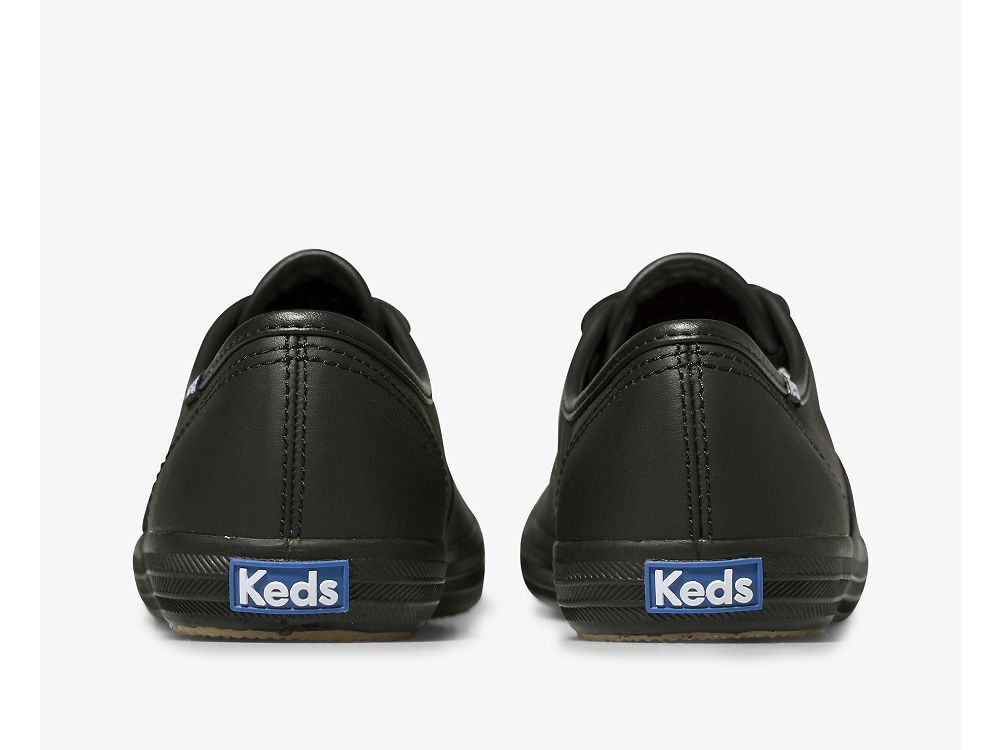 Keds Champion Originals Koža Ženske Lace Up Shoes Crne | RS-02865