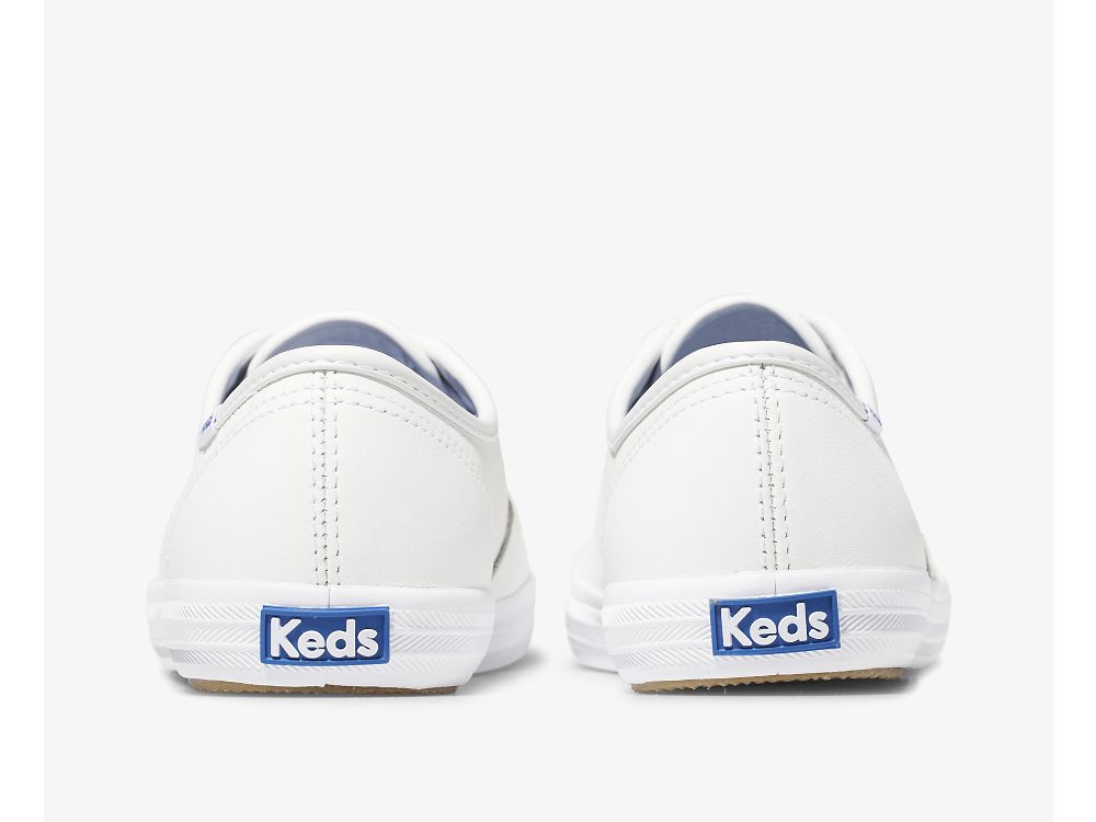 Keds Champion Originals Koža Ženske Lace Up Shoes Bijele | RS-96214