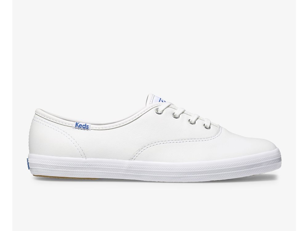 Keds Champion Originals Koža Ženske Lace Up Shoes Bijele | RS-96214