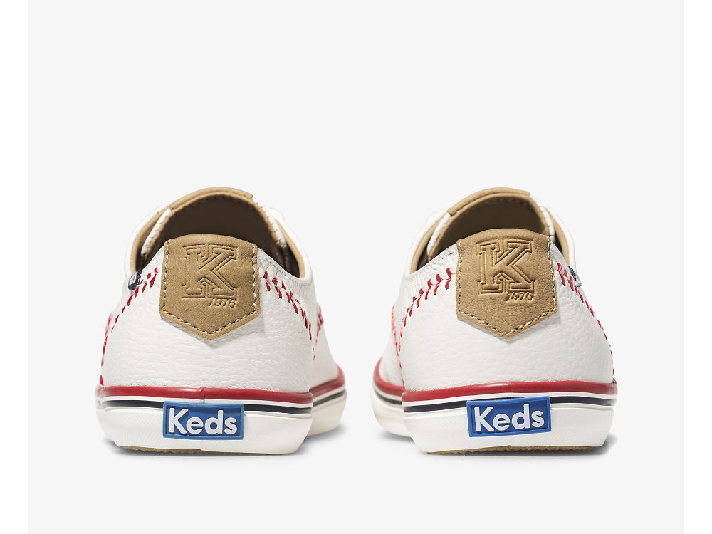 Keds Champion Pennant Koža Ženske Lace Up Shoes Krem | RS-07971