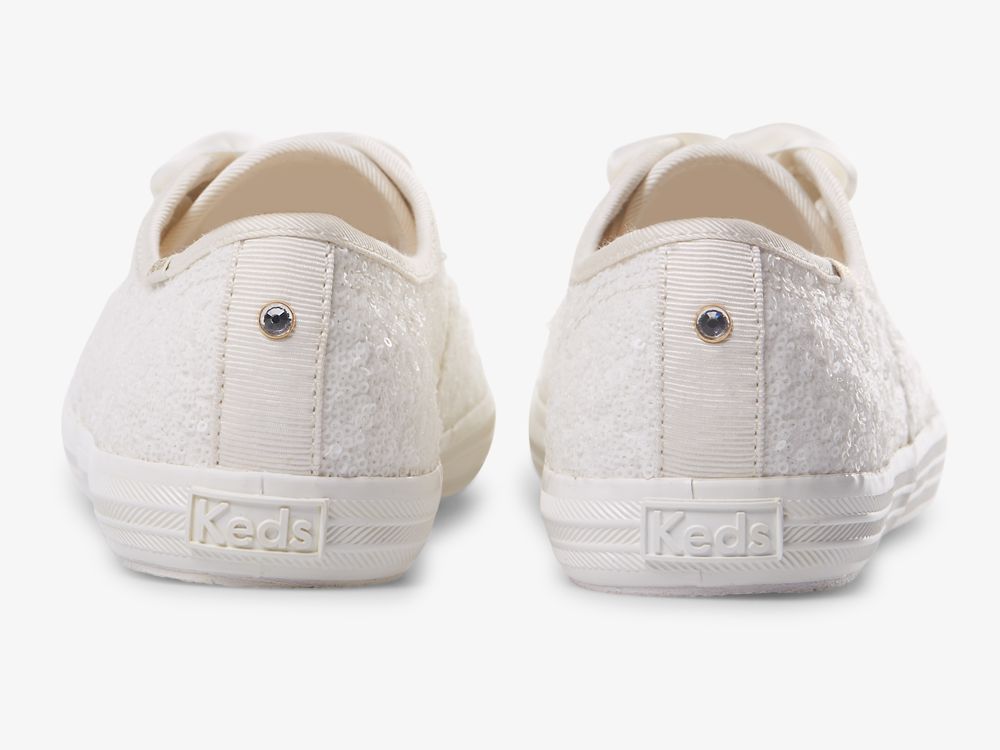 Keds Champion Sequins Ženske Lace Up Shoes Krem | RS-64289