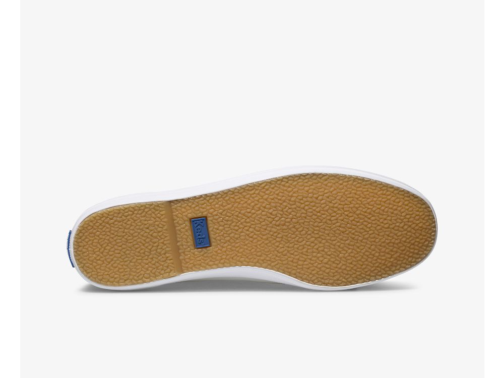 Keds Champion Slip On Koža Ženske Koža Sneakers Bijele | RS-71593