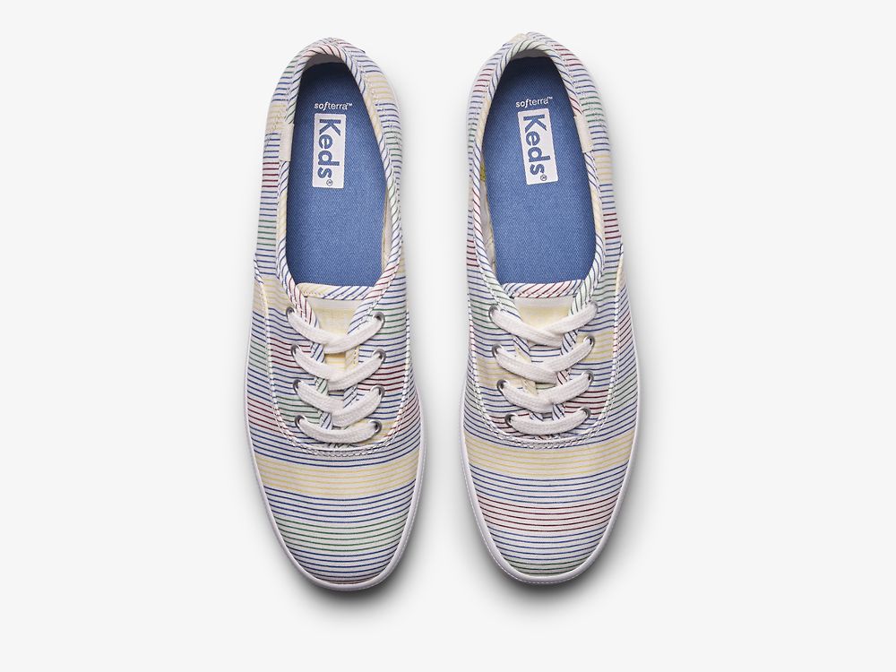 Keds Champion Surf Stripe Ženske Lace Up Shoes Bijele Visebojne | RS-79315