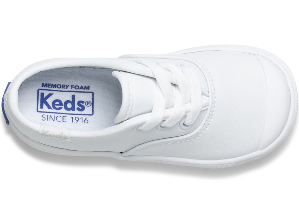 Keds Champion Toe Cap Koža Sneaker Djevojke Patike Bijele | RS-13310