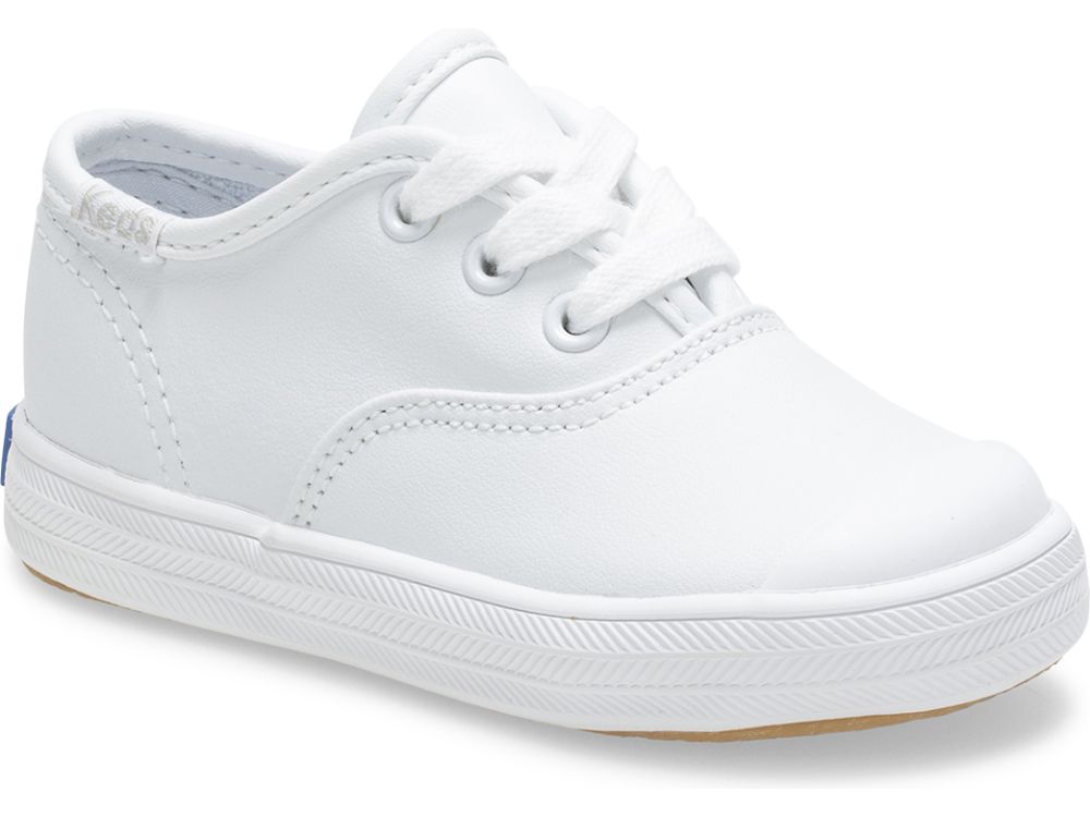 Keds Champion Toe Cap Koža Sneaker Djevojke Patike Bijele | RS-13310