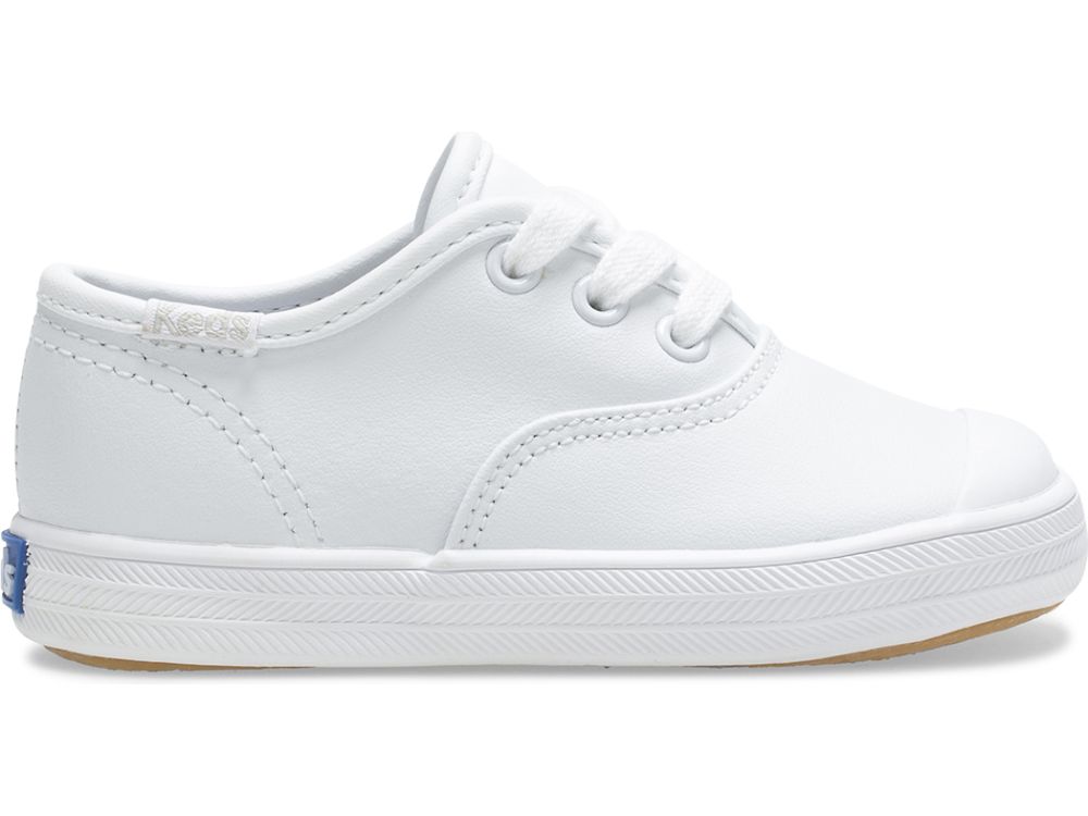 Keds Champion Toe Cap Koža Sneaker Djevojke Patike Bijele | RS-13310