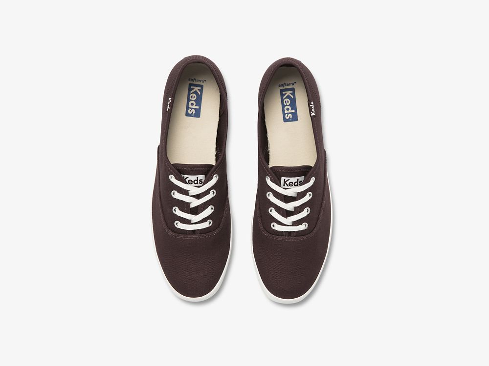 Keds Champion Washable Feat. Organic Canvas Ženske Lace Up Shoes Bordo | RS-96591