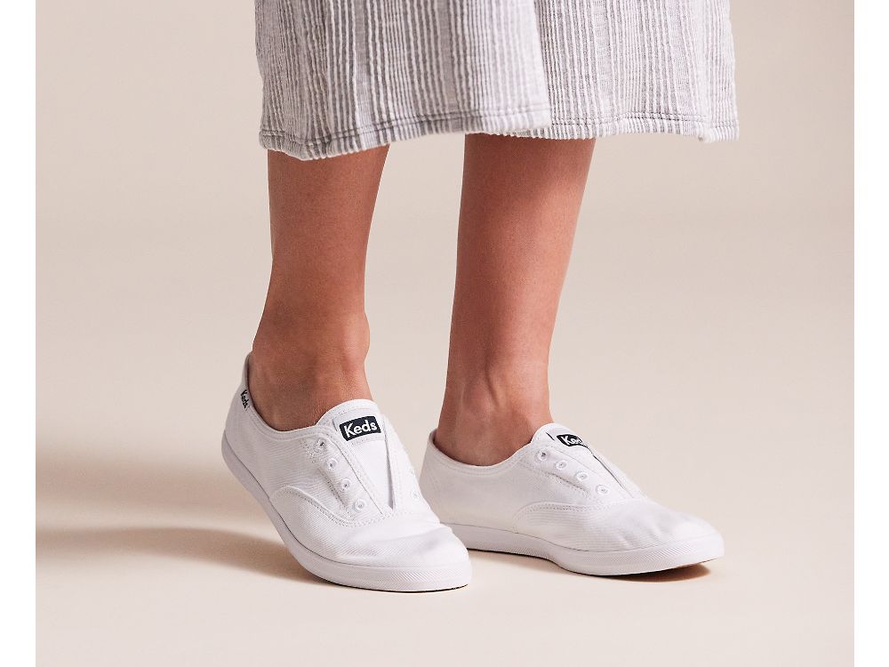 Keds Chillax Basics Feat. Organic Cotton Ženske Slip On Sneakers Bijele | RS-25200