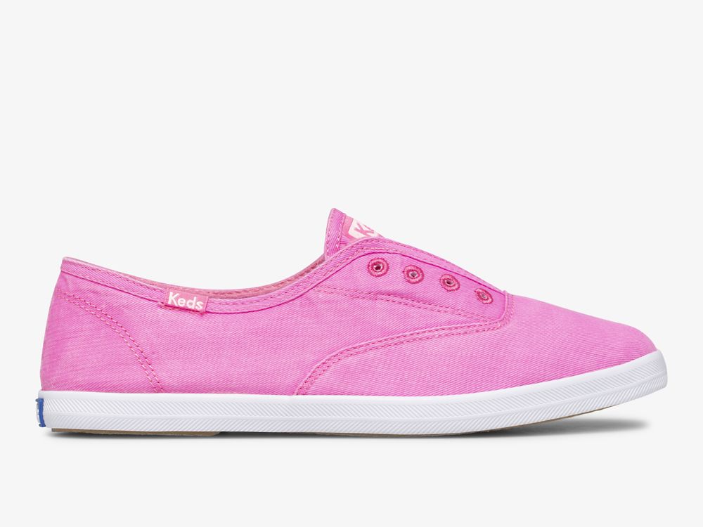 Keds Chillax Neon Twill Washable Ženske Slip On Sneakers Roze | RS-60308