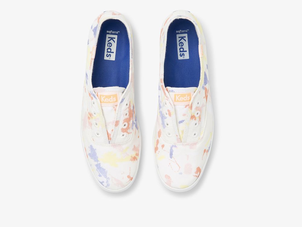 Keds Chillax Splatter Twill Ženske Slip On Sneakers Bijele Visebojne | RS-22282