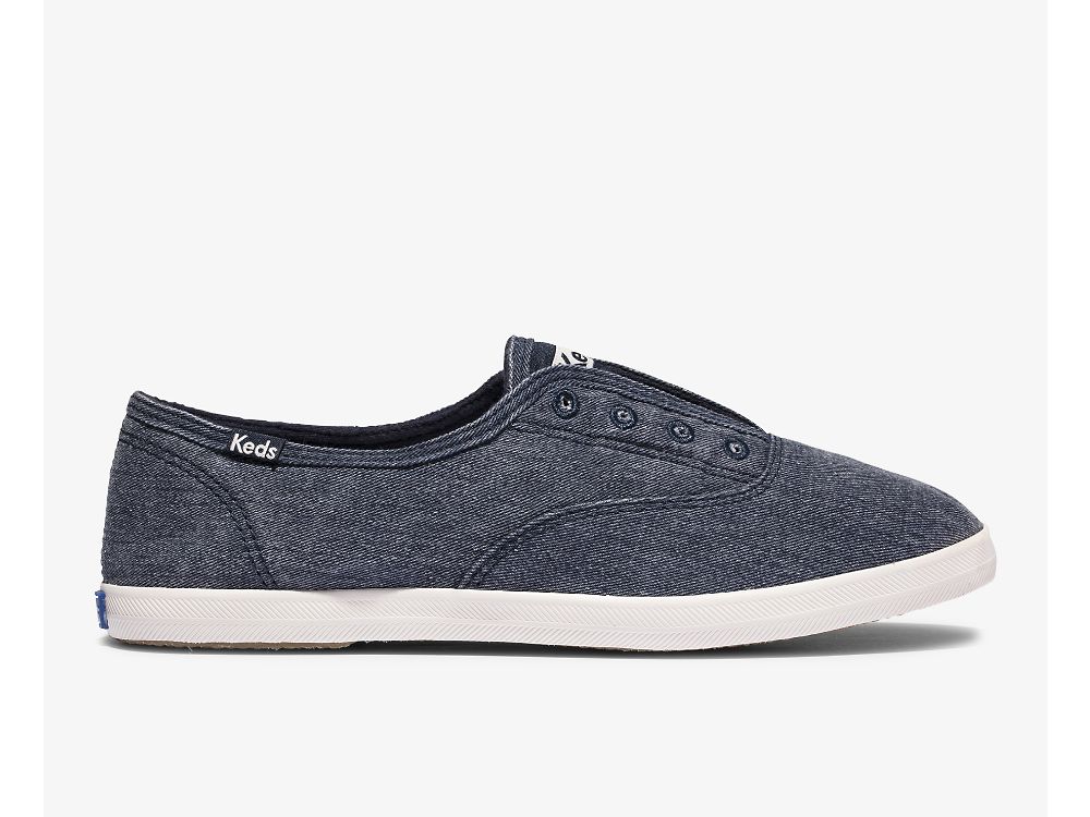 Keds Chillax Washable Feat. Organic Cotton Ženske Slip On Sneakers Tamnoplave | RS-14389