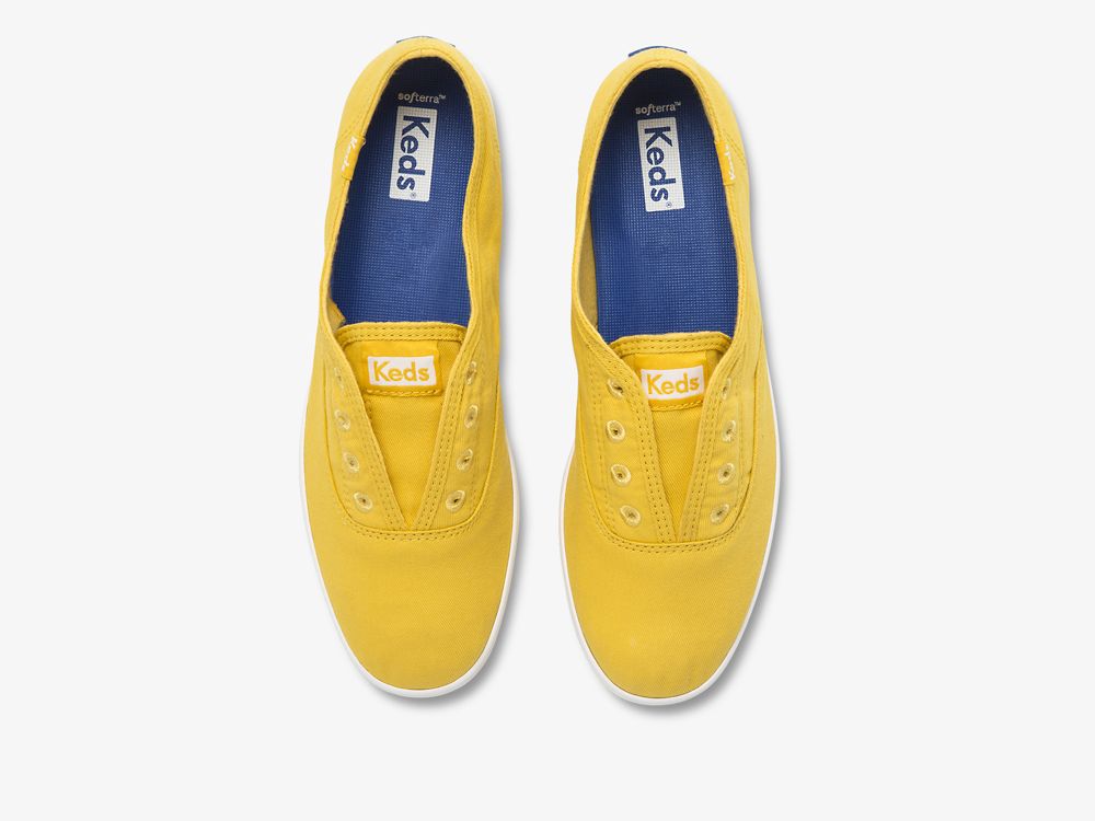 Keds Chillax Washable Feat. Organic Cotton Ženske Slip On Sneakers Žute | RS-52771