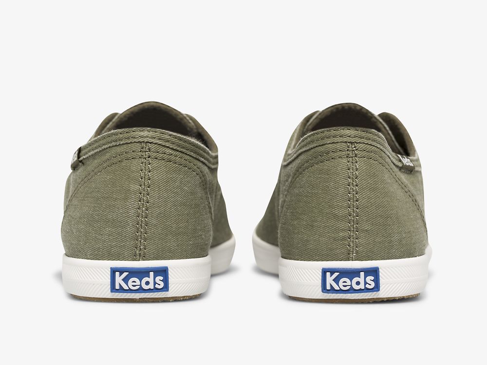 Keds Chillax Washable Feat. Organic Cotton Ženske Slip On Sneakers Maslinasto Zelene | RS-62610