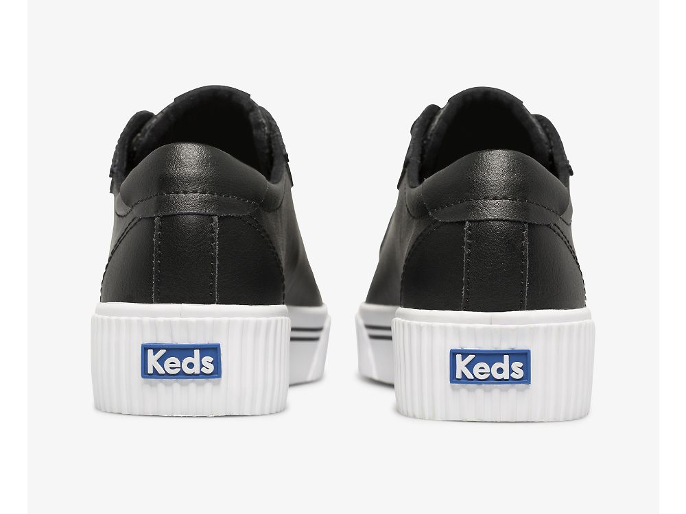 Keds Crew Kick Alto Koža Ženske Lace Up Shoes Crne | RS-63800