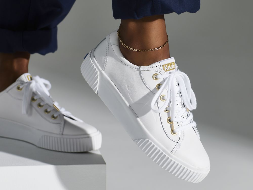 Keds Crew Kick Alto Koža Ženske Koža Sneakers Bijele | RS-97203