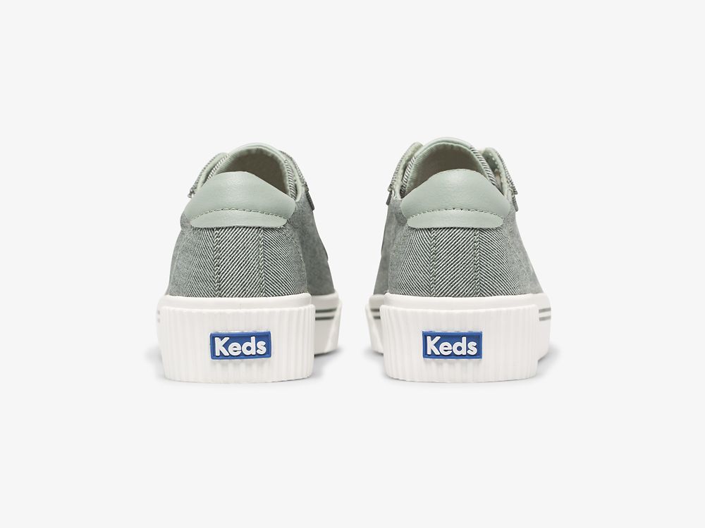 Keds Crew Kick Alto Soft Twill Ženske Lace Up Shoes Maslinasto Zelene | RS-66238