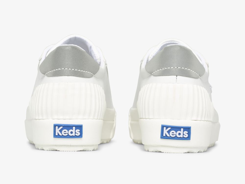 Keds Demi TRX Koža Ženske Koža Sneakers Bijele Srebrne | RS-67963