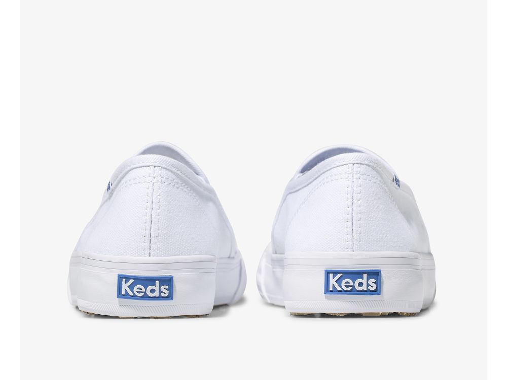 Keds Double Decker Canvas Ženske Slip On Sneakers Bijele | RS-12525